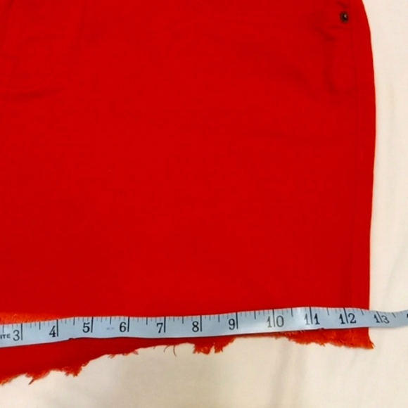 Old Navy Shorts Jean Hippie Boyfriend Mid Rise Jean Dark Red 5 Pocket Zip Button - Picture 9 of 9